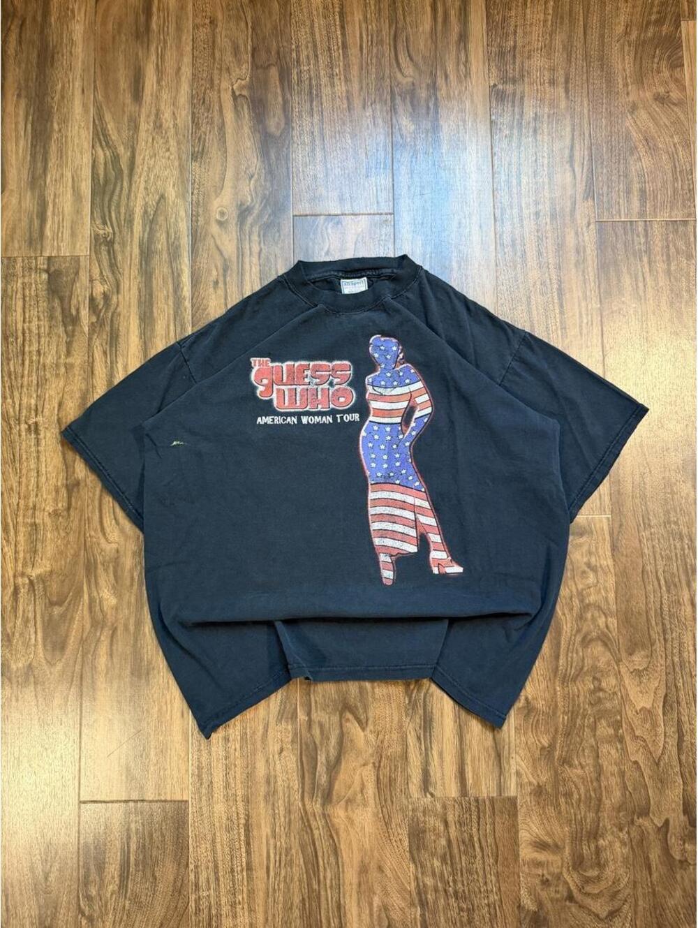 Vintage The Guess Who American Woman Tour Faded Distressed T Shirt Size XL